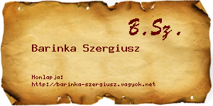 Barinka Szergiusz névjegykártya